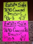 Reduced Prices - Estate Sale! 7690 Concord, Beaumont, Nov. 13-15