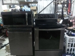 Set of 3 Lg black stainless steel appliances