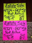 Think Christmas Gifts:  Estate Sale 4724 80th Street, Pt Arthur