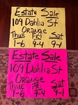 Halloween Weekend Estate Sale in Orange!  Oct. 29 - 31st