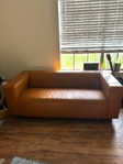 Modern Tan Pleather Loveseat
