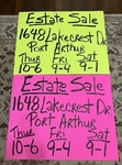 Port Arthur Estate Sale -                               Thurs. Aug 20  thru Sat.  22nd