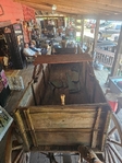 Antique wagon john deere with seed spreader