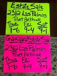 Garage Only - Estate Sale!                Thur. 10/15 thru Sat. 10/17