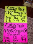 Estate Sale-4630 Reagan St, Bmt